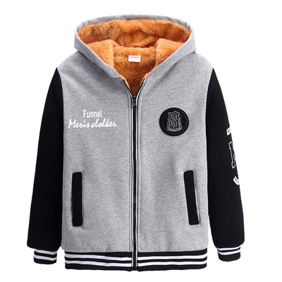 男童外套连帽洋气加厚夹棉卫衣