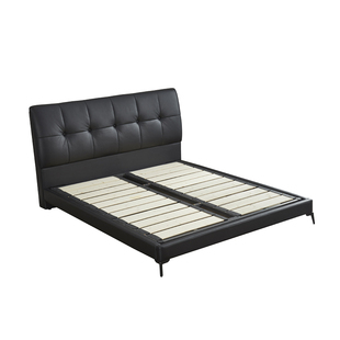 DONBLE/东宝床垫 现代简约真皮1米8牛皮软包靠背双人黑色政府补贴