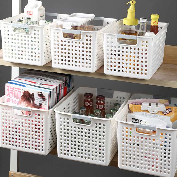 收纳师用的收纳盒家用塑料置物篮桌面零食水果收纳篮子收纳框