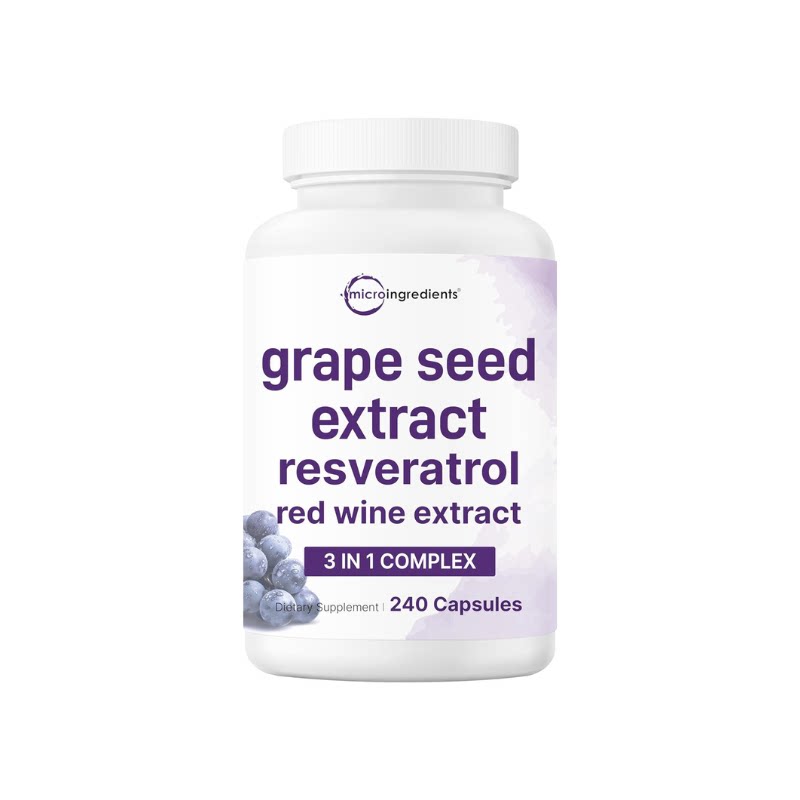 代购Micro Ingredients葡萄籽提取物胶囊多酚补充剂240粒含700mg
