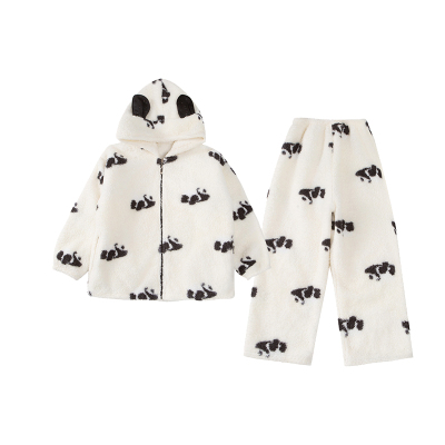 女童秋冬款珊瑚绒睡衣2025新款大童冬季儿童红色加厚可外穿家居服