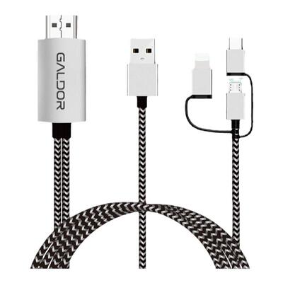 3合1手机平板电视通用投屏连接线