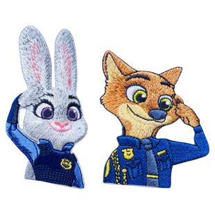 疯狂动物城新款刺绣布贴自粘羽绒服补丁贴无痕朱迪修复尼克修补