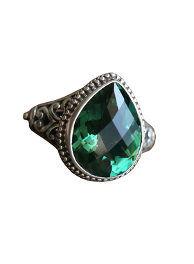 透辉石/石榴石戒指925纯银复古