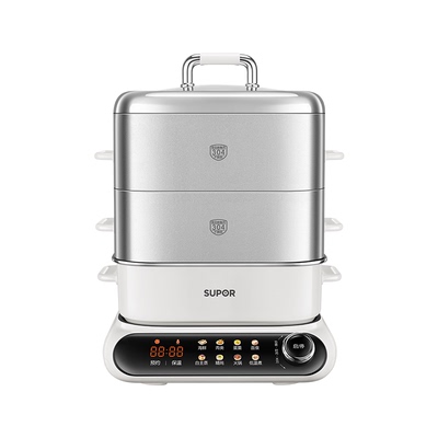 苏泊尔电蒸锅多功能家用三层蒸锅0涂层304不锈钢可拆洗蒸煮一体锅