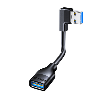 分创者usb3.0延长线90度上下左右弯头USB公对母直角数据线鼠标键盘优u盘打印机电脑连接线加长转接头0.15短线