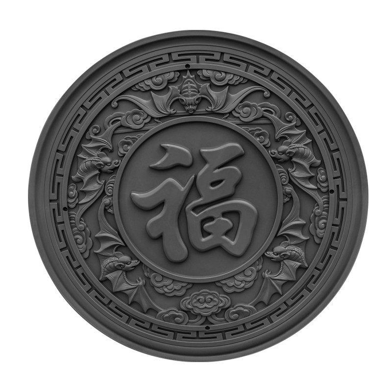 影壁墙树脂五福捧福字迎门墙装饰