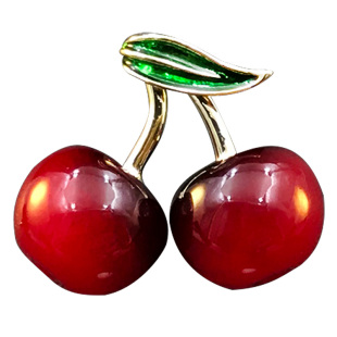 个性设计感迷你小胸针女时尚百搭衬衫衣领樱桃防走光扣针配饰5207