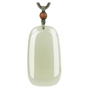 金玉良缘和田玉吊坠【知黛】中式挂坠项链全珠链青白玉平安无事牌