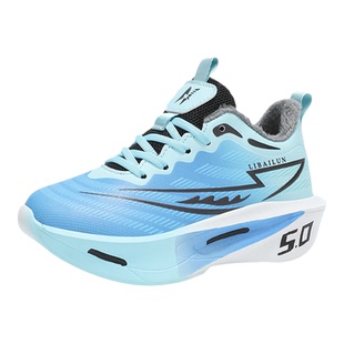 男童运动鞋皮面防水冬季2025新款男孩儿童跑步鞋加绒系带超轻减震