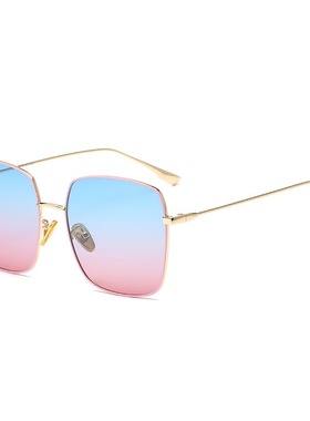 金属太阳镜女欧美方形墨镜偏光