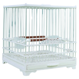 家用绣眼塑钢鸟笼高级板顶带抽屉黄雀贝子柳莺专用方形精品洗澡笼