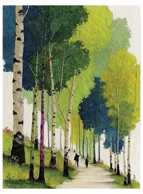 【林间小径】diy数字油画风景画