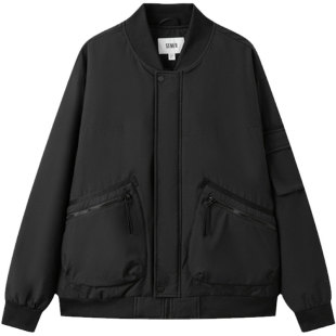 森马棉服男2025冬季轻薄三防黑色外套男士短款飞行夹克宽松棉衣潮