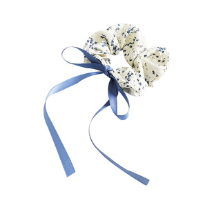 2025新款小清新碎花大肠发圈飘带蝴蝶结高级感头绳女扎发皮筋发饰