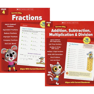 Scholastic Success with Math Calculation 学乐成功系列 小学数学专项 加法 加法 乘法 除法 分数 小数 应用题 英文原版进口图书