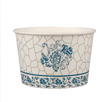 青花一次性纸碗300/600只装带盖