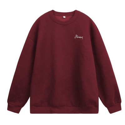 美式花卉刺绣套头卫衣