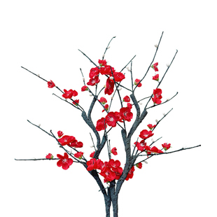 中式仿真梅花枝腊梅红梅高枝假花客厅婚庆酒店家居装饰品插花摆件