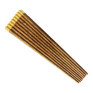 品竹鸡翅木红檀木筷子无蜡无漆古风金属头实木筷酒店专用新款礼品