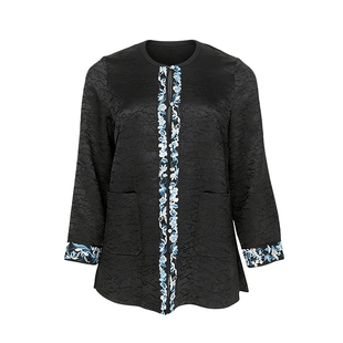 美丽客栈高端大码女装2026新款非遗青花苗绣外套胖mm宽松显瘦上衣