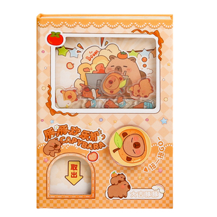 卡皮巴拉扭蛋机口袋本新款高颜值趣味扭蛋本迷你小本子空白彩页手帐解压抓娃娃安静书小号笔记本记事本