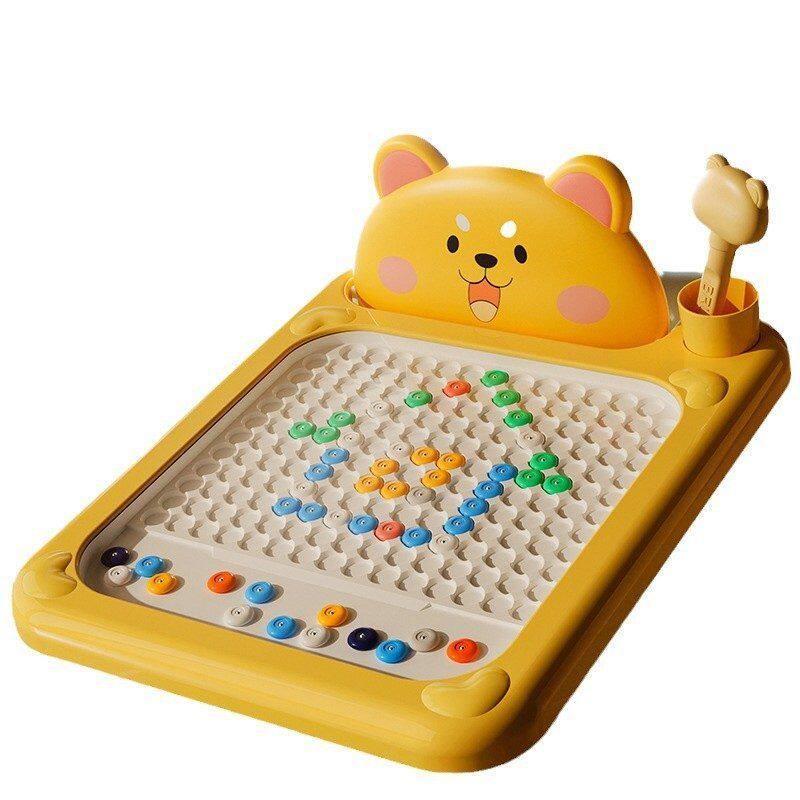 儿童磁性运笔画板宝宝拼图拼版二合一2磁力控笔绘画玩具3磁吸画板