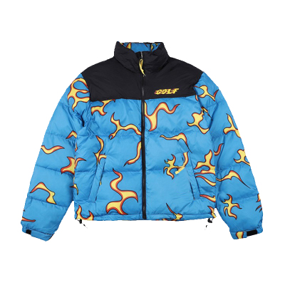正确版本蓝色火焰冬棉衣情侣棉服