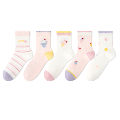 尼多熊女童袜子春夏薄款棉袜抗菌