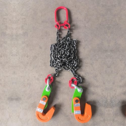 起重吊链双肢猛钢链条吊具吊车铁链吊环卸扣G80锰钢链条行车吊具
