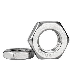 304不锈钢六角薄螺母扁螺帽螺丝帽M2.5M3M4M5M6M8M10M12M14M16M18