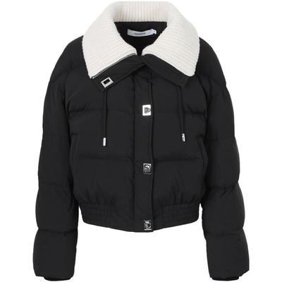 CALVINLUO大翻领撞色短款羽绒服