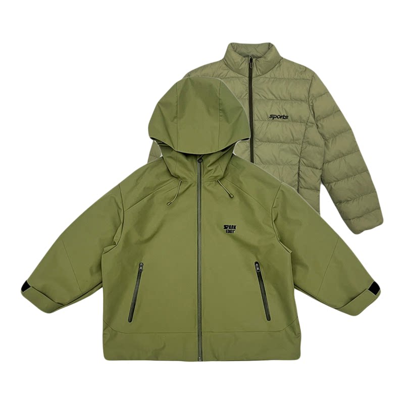 edo一度童装冬季三合一羽绒服潮