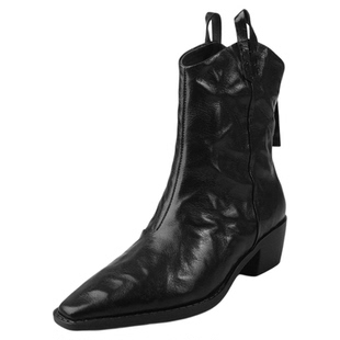 奥莱专供Nine West/玖熙法式粗跟中筒靴切尔西女靴高跟短靴靴子冬