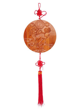 老神仙桃木麒麟送子挂件卧室求子