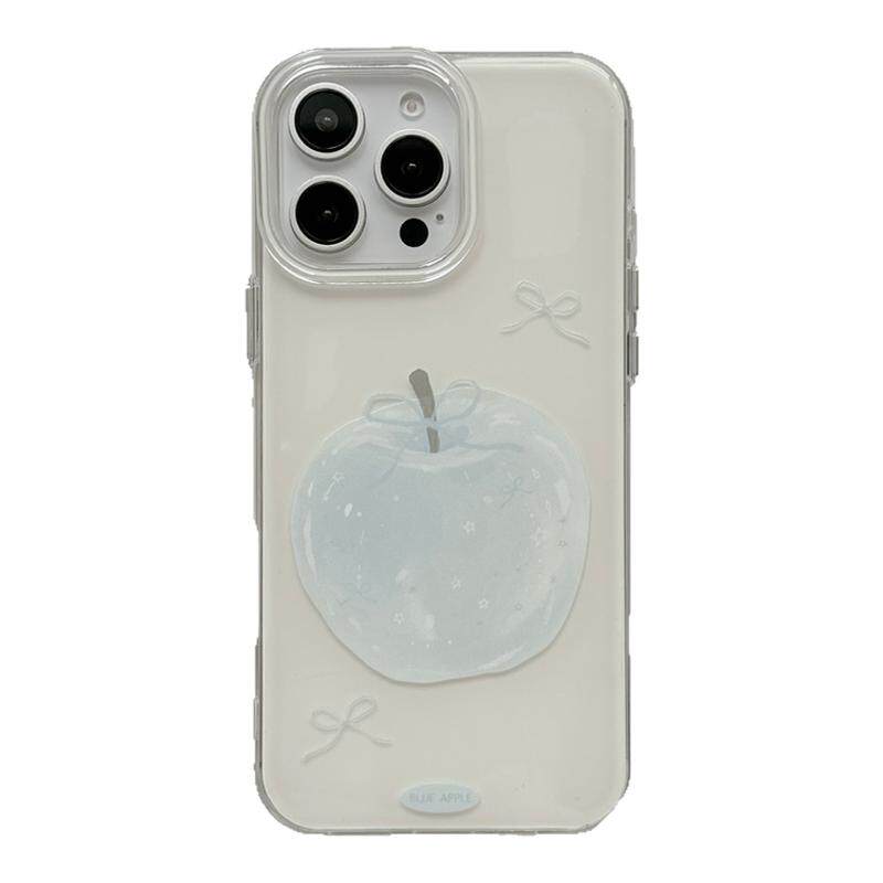ins韩风简约蓝色蝴蝶结苹果适用苹果17手机壳iphone16promax新款15promax防摔13女小众12带链条14pro全包软壳