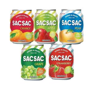 乐天lotte韩国进口果肉果汁饮料葡萄粒粒橙子苹果梨汁草莓味238ml