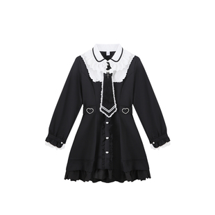 氛围元气天使信条日系量产型蕾丝拼接短袖连衣裙