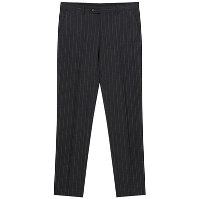 JDV商场同款深灰色条男士纹西裤