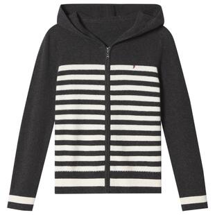 【美丽诺羊毛】PSALTER诗篇复古条纹连帽开衫毛针织衫冬款