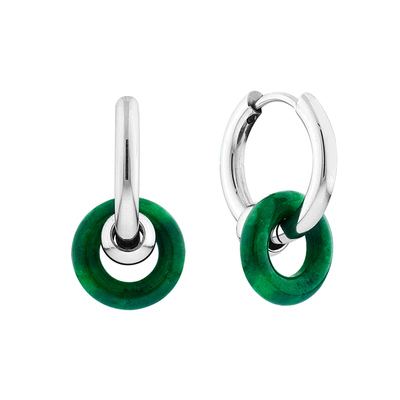 自然论新中式翡翠绿重组解构耳环