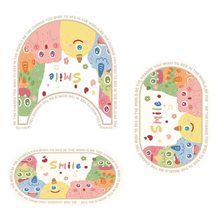 厕所椭圆马桶三件套U型浴室洗脸台卫生间淋浴间吸水防滑地垫脚垫