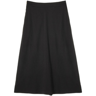 24CXC-347【晚晴】前世今生简约通勤文艺百搭黑色A版黑色半身裙