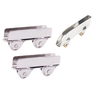 8厘玻璃门滑轮山形轨道展示柜推拉移门轮子5mm轴承不锈钢静音滚轮