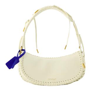 OFF WHITE Edge Weaving Shoulder Bag 米色光面牛皮手提包单肩包