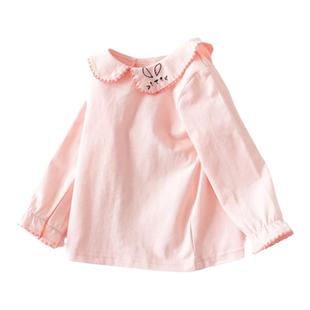 A类小女童宝宝秋装长袖T恤娃娃领可爱婴儿上衣服春秋季1岁打底衫2