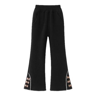 女童秋冬一体绒冬季灯芯绒喇叭裤