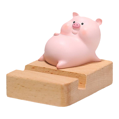 蕊杰树脂桌面可爱猪猪手机支架