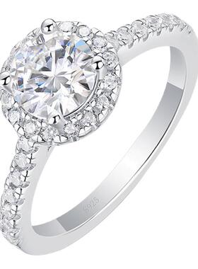 莫桑钻戒指女豪镶求婚结婚戒指