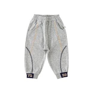 英格贝贝男童运动裤春季卫裤女童裤子休闲宝宝束脚长裤